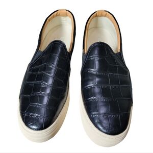 Soludos Croc Bondi Embossed Slip-on Sneakers in Black